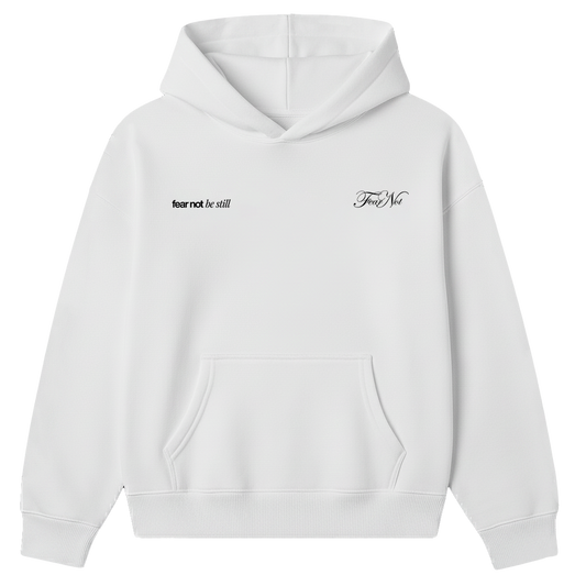 STILL "Be Still & Know" White Premium Hoodie